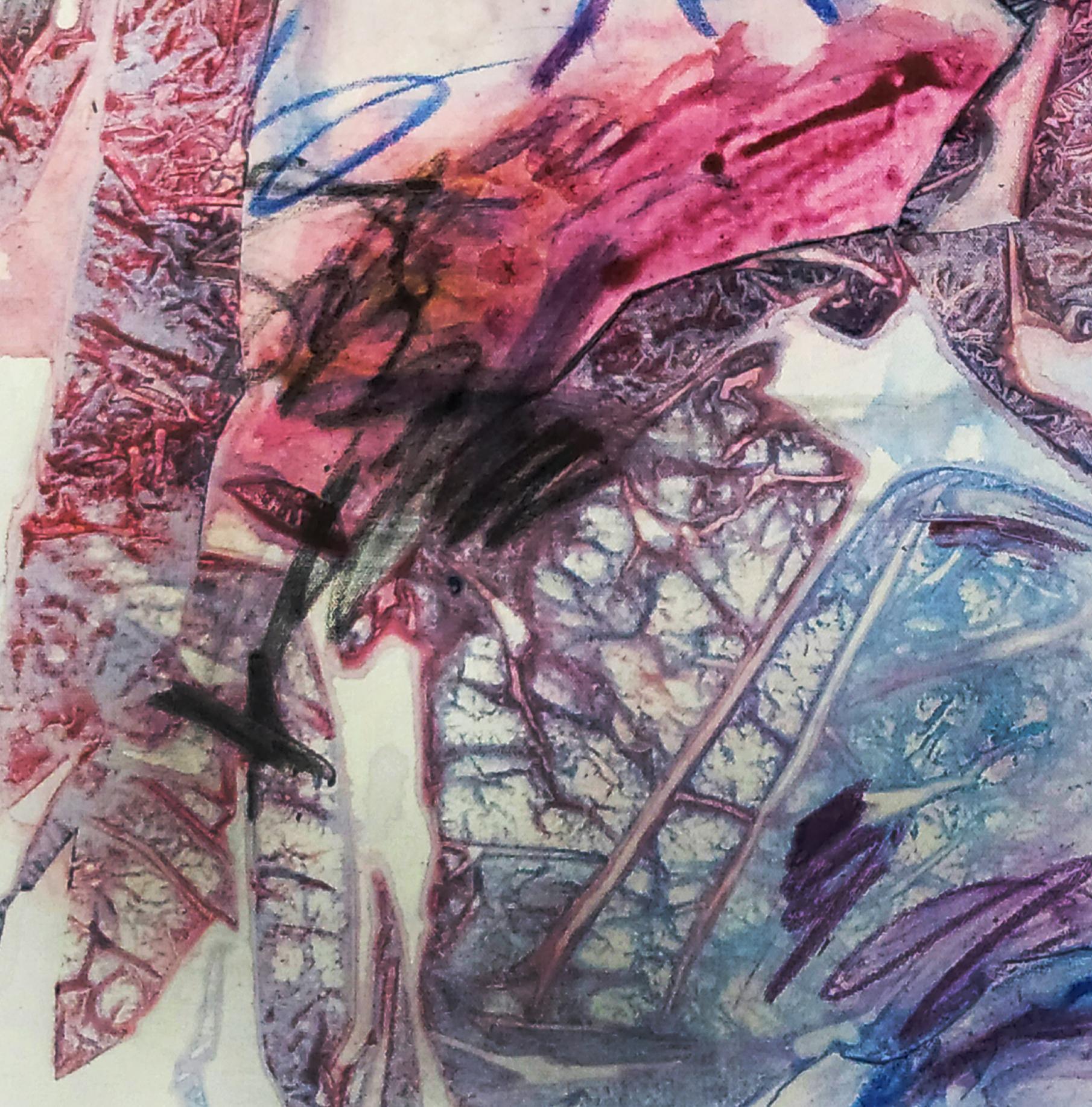 « The Seed's Unveiling-Vivid » - Calligraphie abstraite riche, colorée et expressive en vente 4