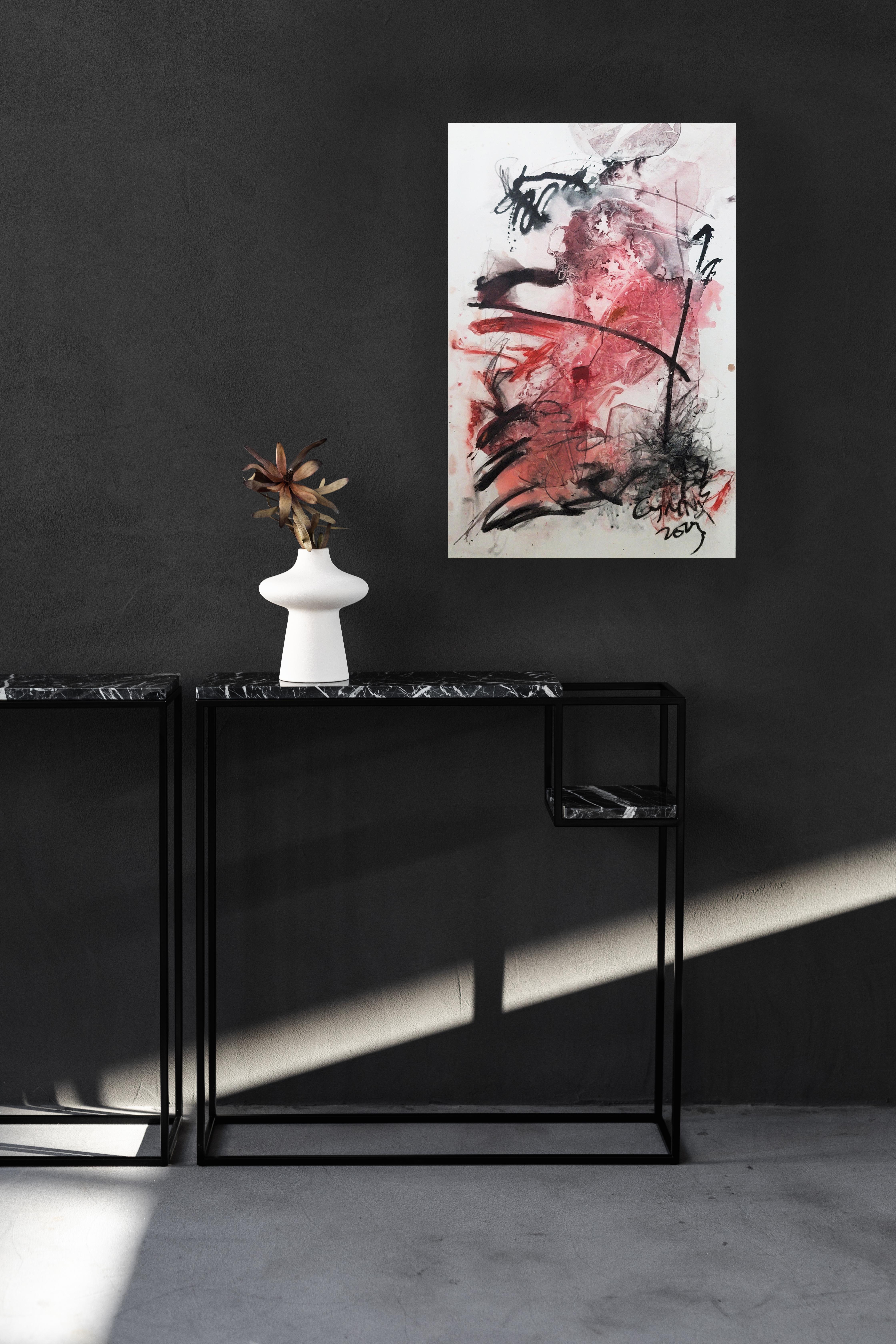 Provalo gratuitamente Red and Black I - Painting Espressionismo astratto di Cymn Wong 