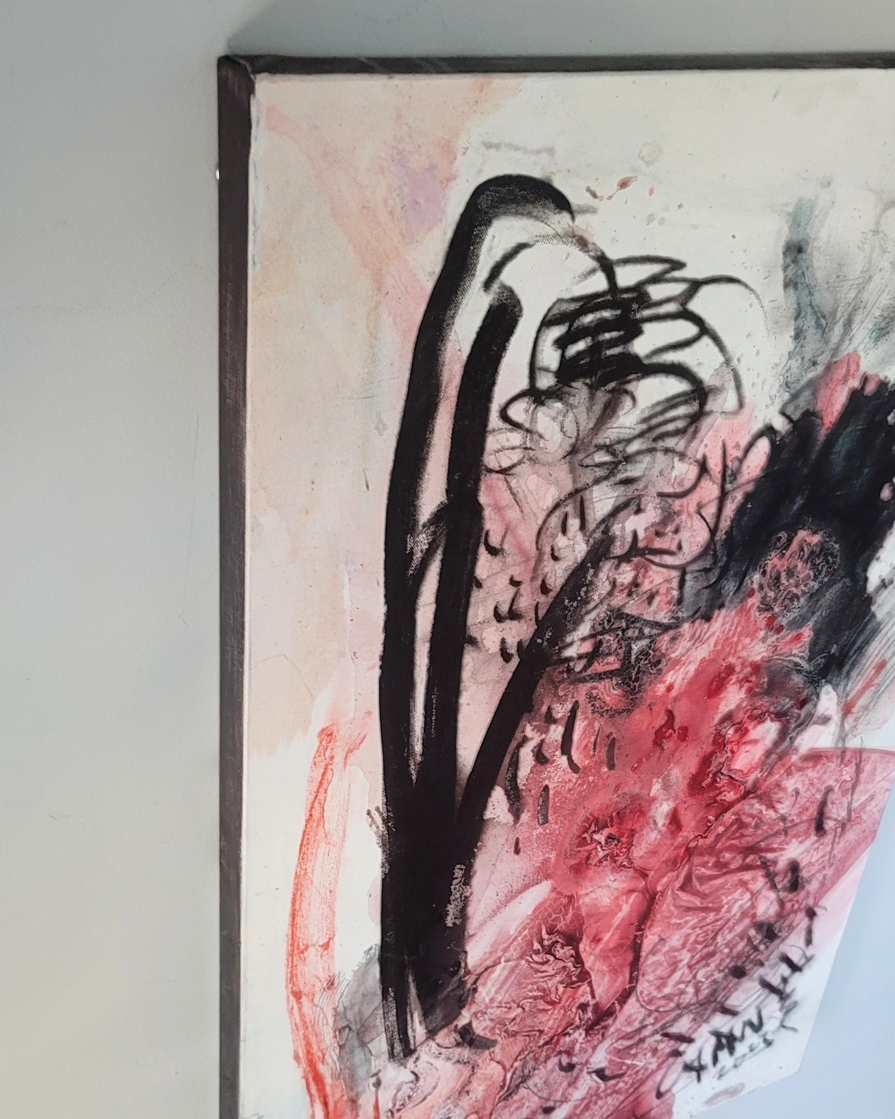 Cymn Wong’s style of mixed media paintings are developed alongside with pastel, crayon, acrylic and ink.  Rooted from traditional Chinese ink-brush painting to contemporary New York Abstract Expressionism, Wong wields various free and fluent but