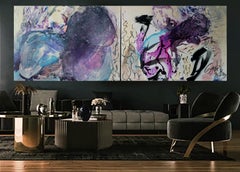 Two Souls, One Awakening-Metamorphic, Expressive Abstract, Zen Calligraphy