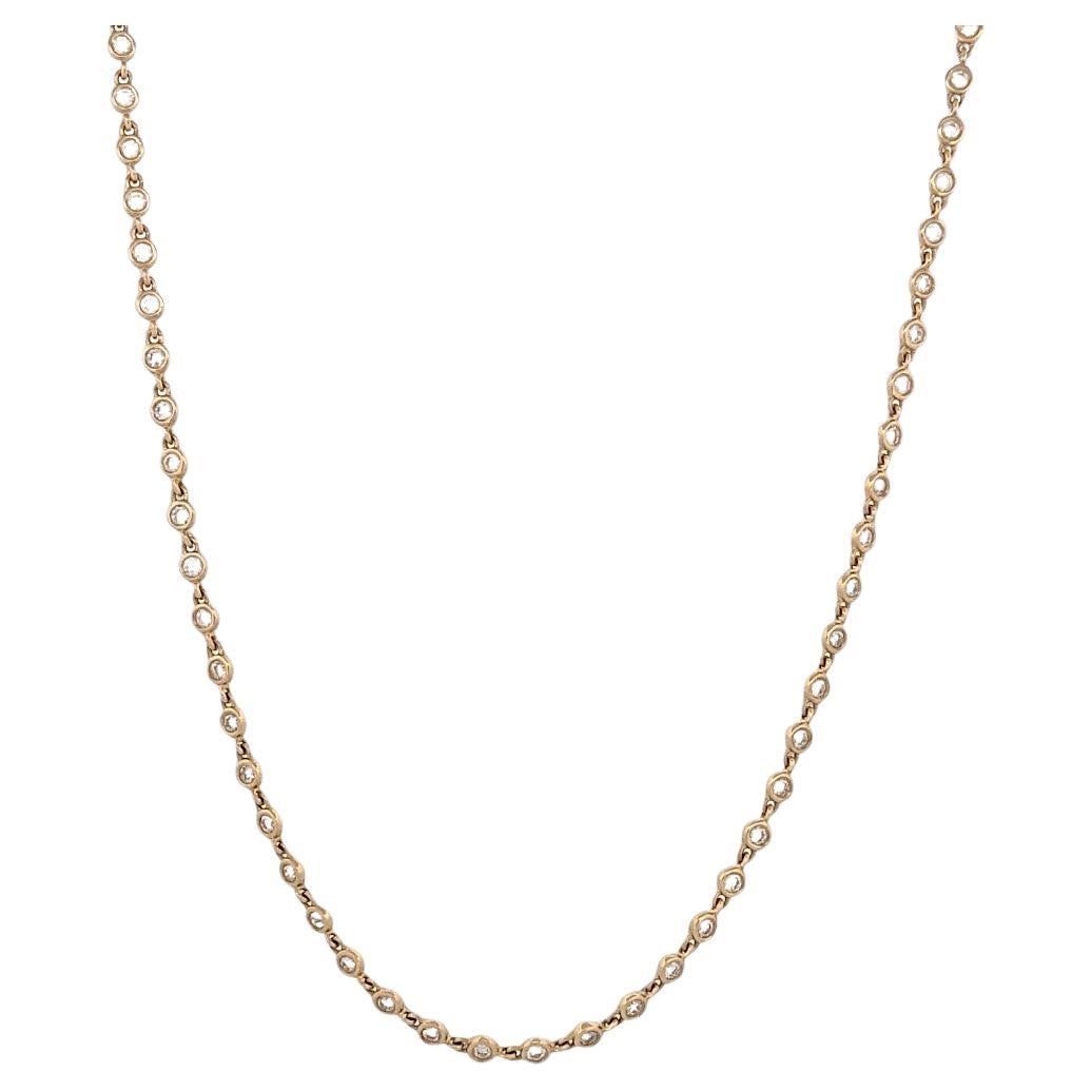 Cynthia  Collana Station in oro giallo 14k con 1 ctw di diamanti naturali incastonati a castone