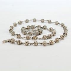 Cynthia Bach 18 Karat White Gold Filigree Beaded Necklace