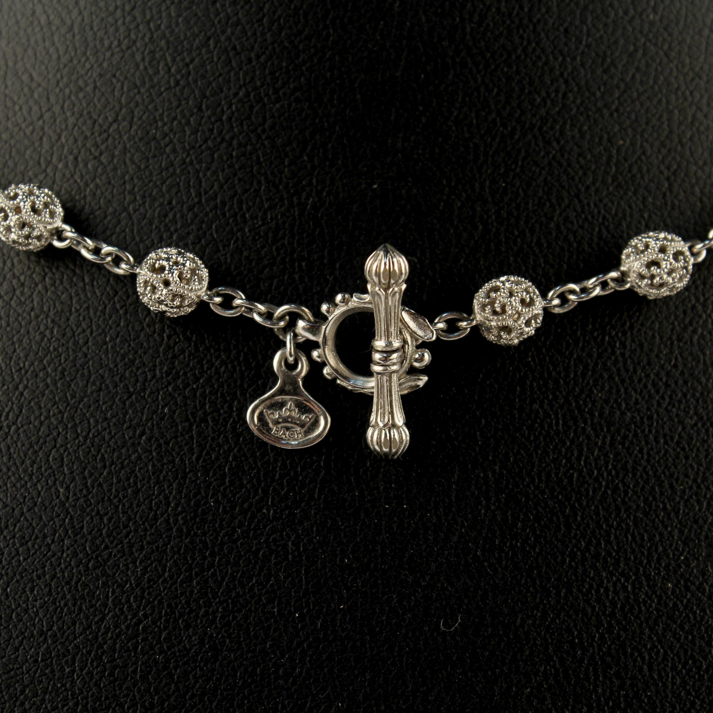 Cynthia Bach 18 Karat White Gold Filigree Beaded Necklace In Good Condition For Sale In Philadelphia, PA