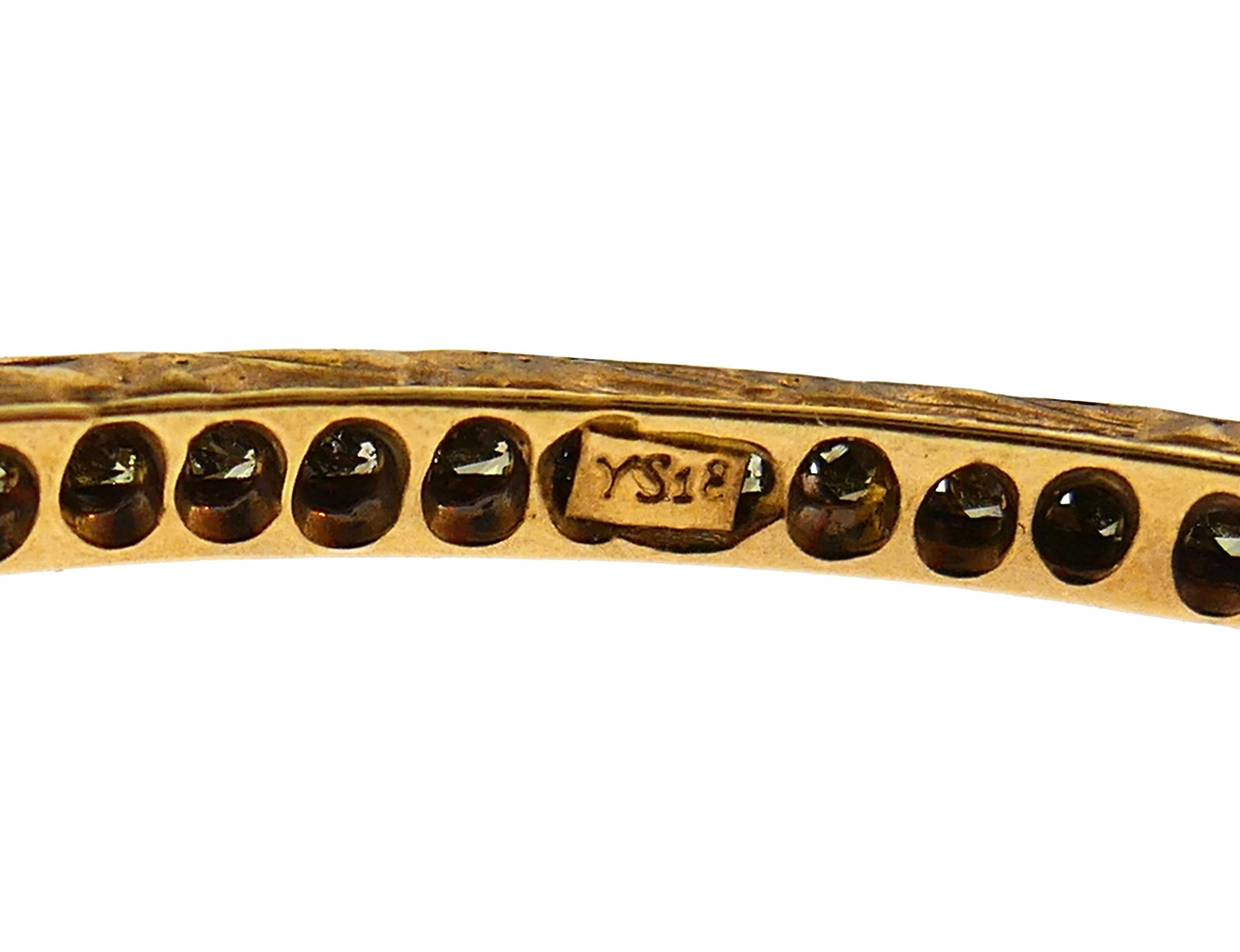 Cynthia Bach Diamond Rose Gold Bangle Bracelet, Pair For Sale 3