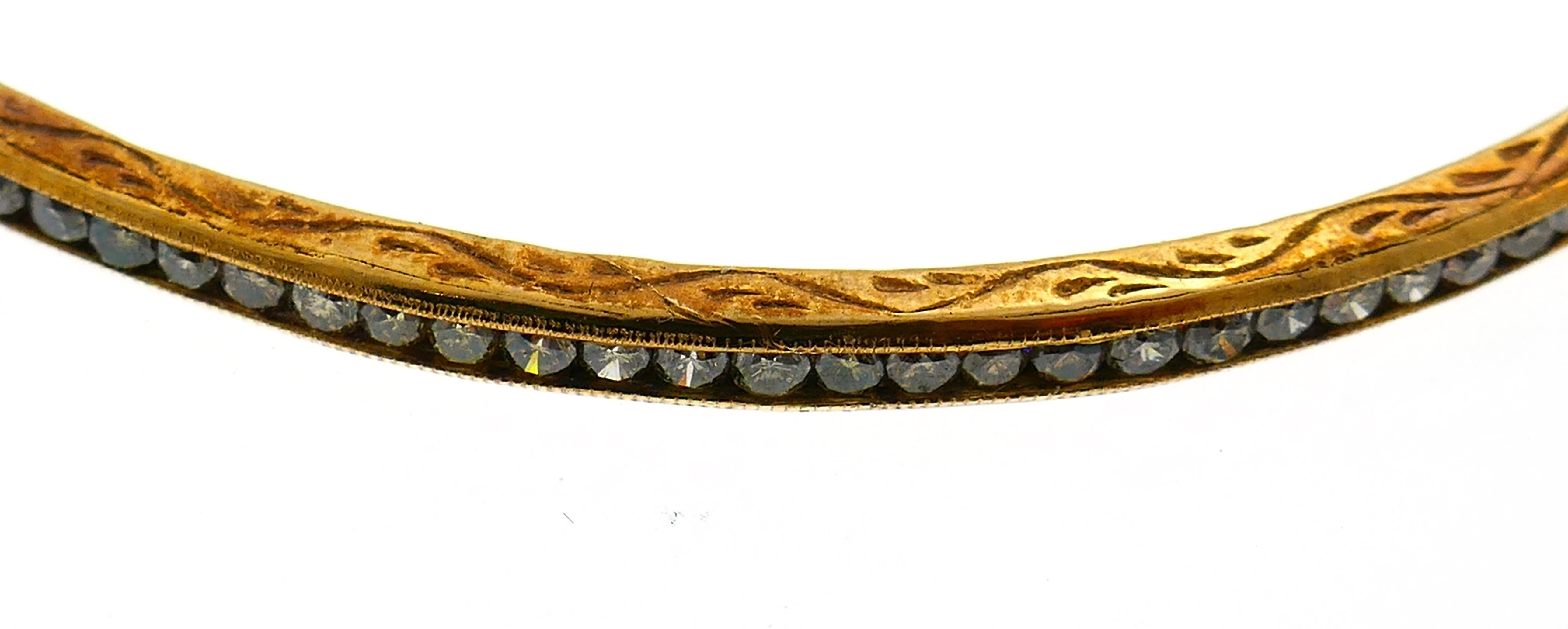 Round Cut Cynthia Bach Diamond Rose Gold Bangle Bracelet, Pair For Sale