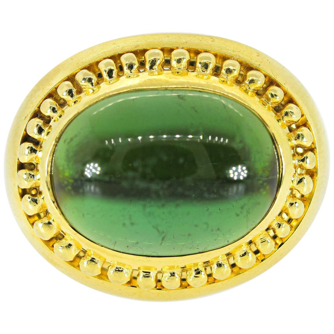 Cynthia Bach Green Tourmaline Gold Ring For Sale
