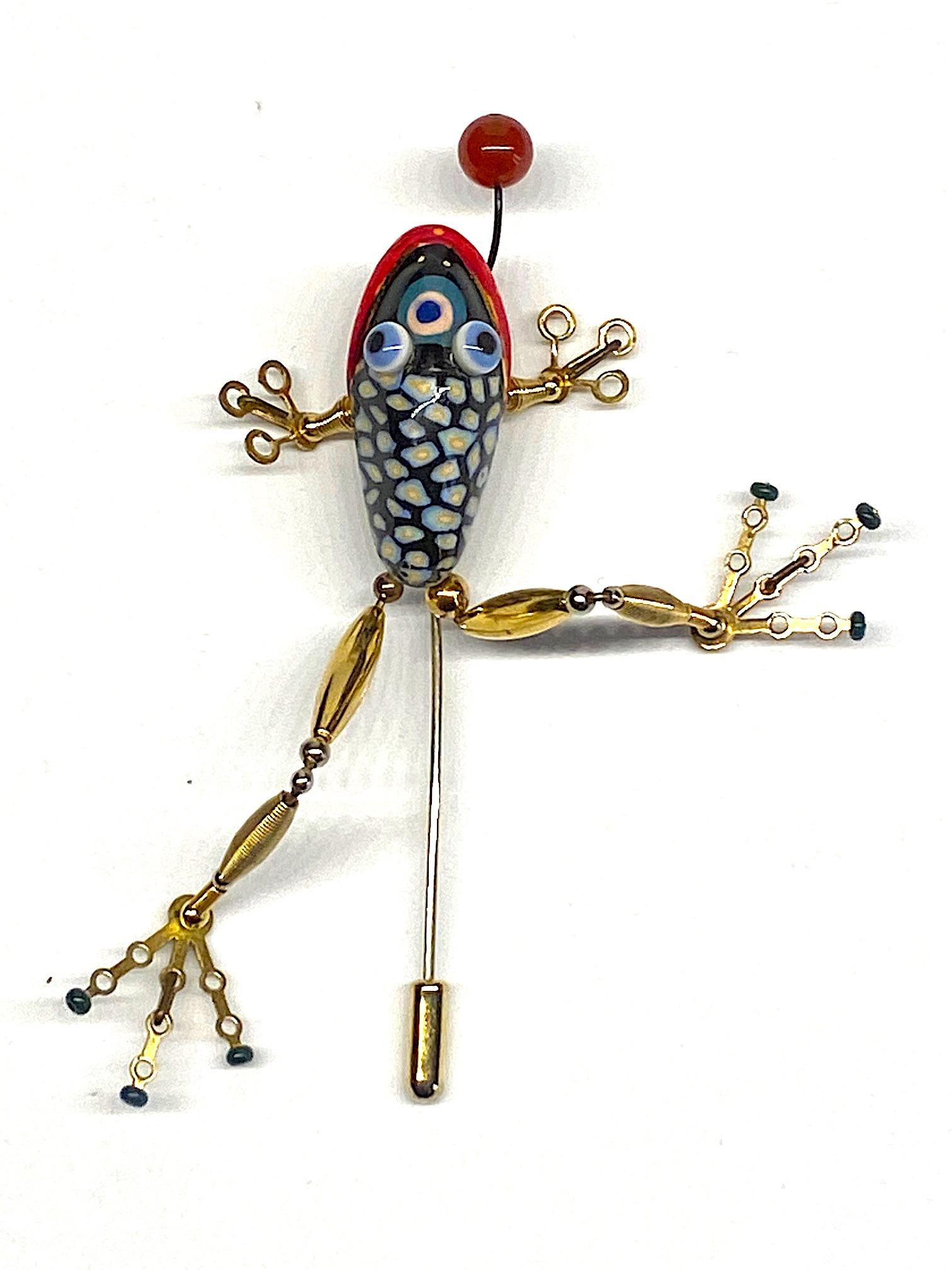 Women's or Men's Cynthia Chuang, Jewelry 10, Porcelain & Glass Frog Brooch