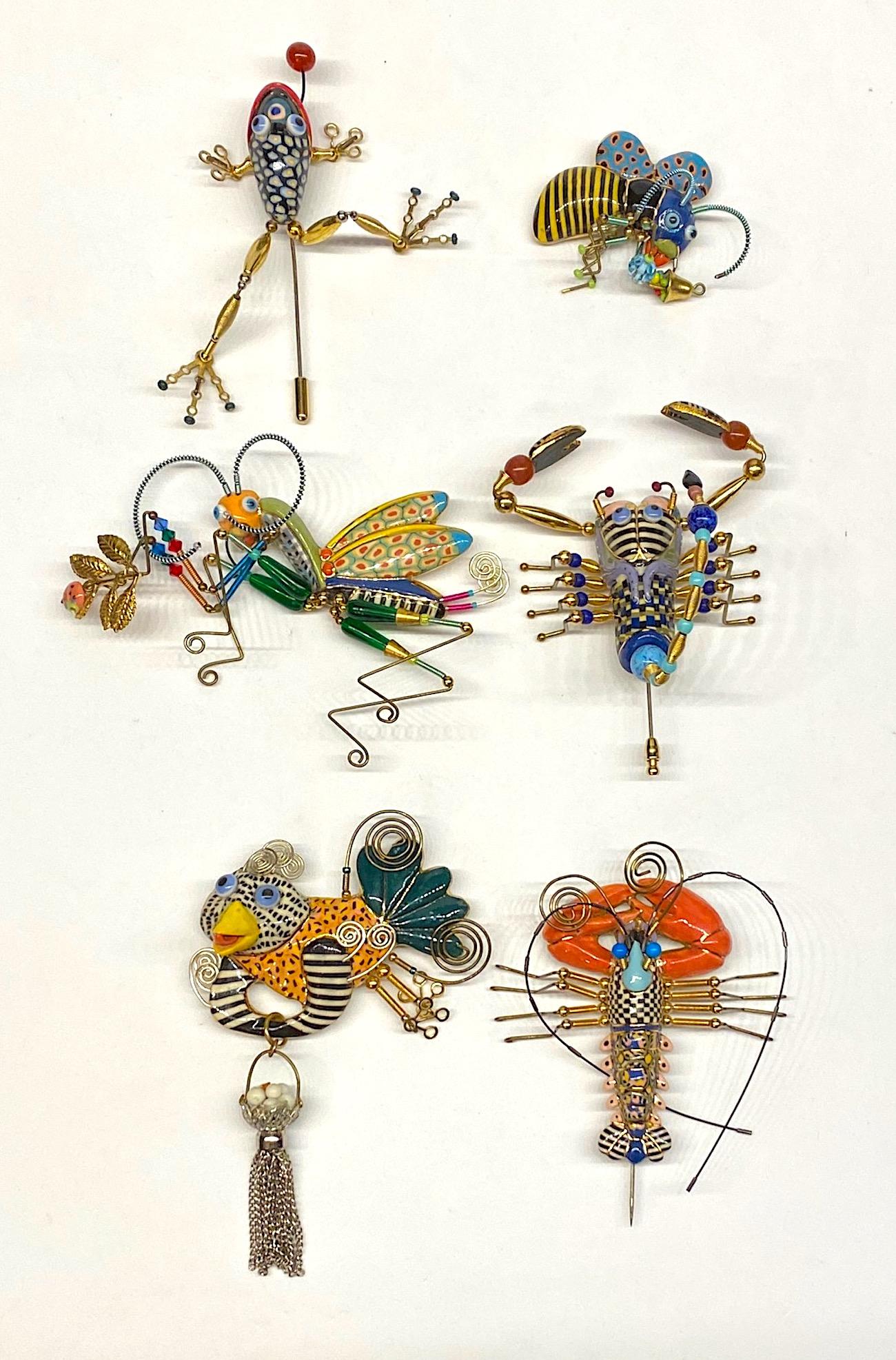 Cynthia Chuang, Jewelry 10, Porcelain & Glass Lobster Brooch 10