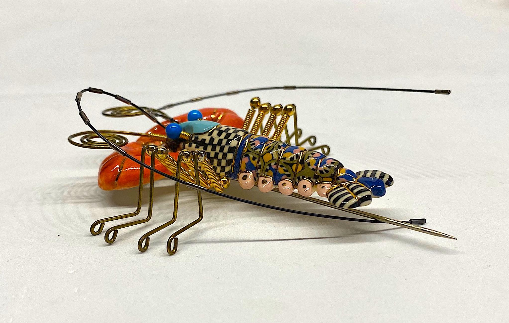 Women's or Men's Cynthia Chuang, Jewelry 10, Porcelain & Glass Lobster Brooch