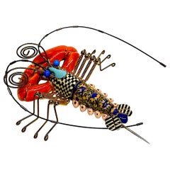 Retro Cynthia Chuang, Jewelry 10, Porcelain & Glass Lobster Brooch