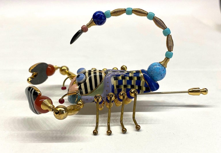 Cynthia Chuang, Jewelry 10, Porcelain and Glass Scorpion Brooch at 1stDibs