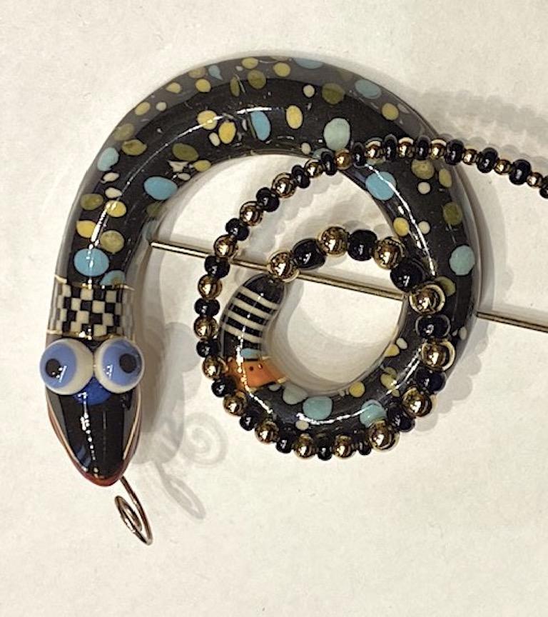 Cynthia Chuang, Jewelry 10, Porcelain & Glass Snake Brooch 1