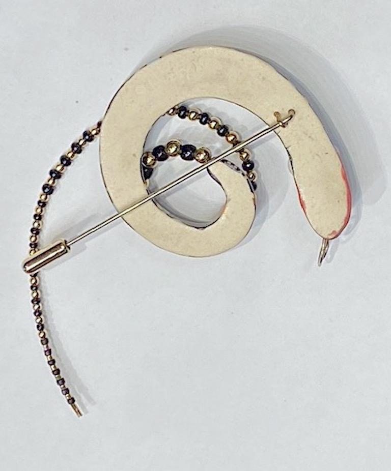 Cynthia Chuang, Jewelry 10, Porcelain & Glass Snake Brooch 2