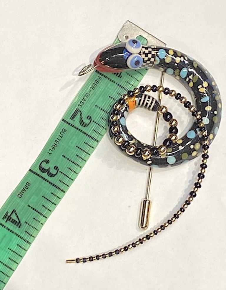 Cynthia Chuang, Jewelry 10, Porcelain & Glass Snake Brooch 4