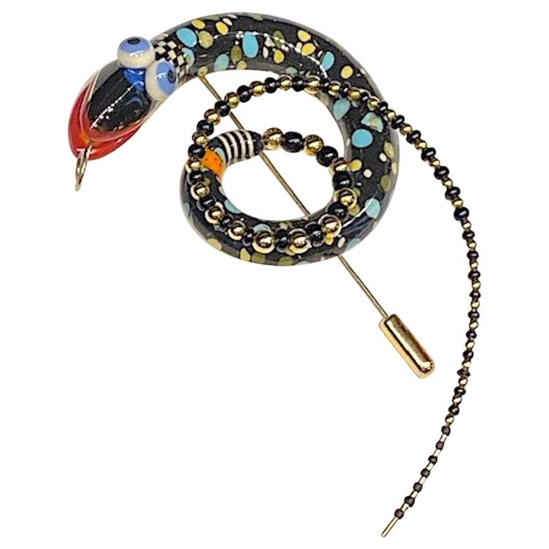 Cynthia Chuang, Jewelry 10, Porcelain & Glass Snake Brooch