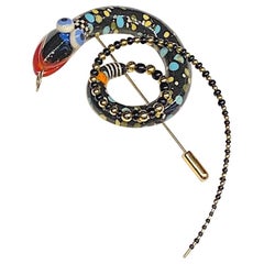 Cynthia Chuang, Jewelry 10, Porcelain & Glass Snake Brooch