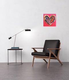 Always Remember Us This Way - Impasto Thick Paint Original Colorful Heart Art