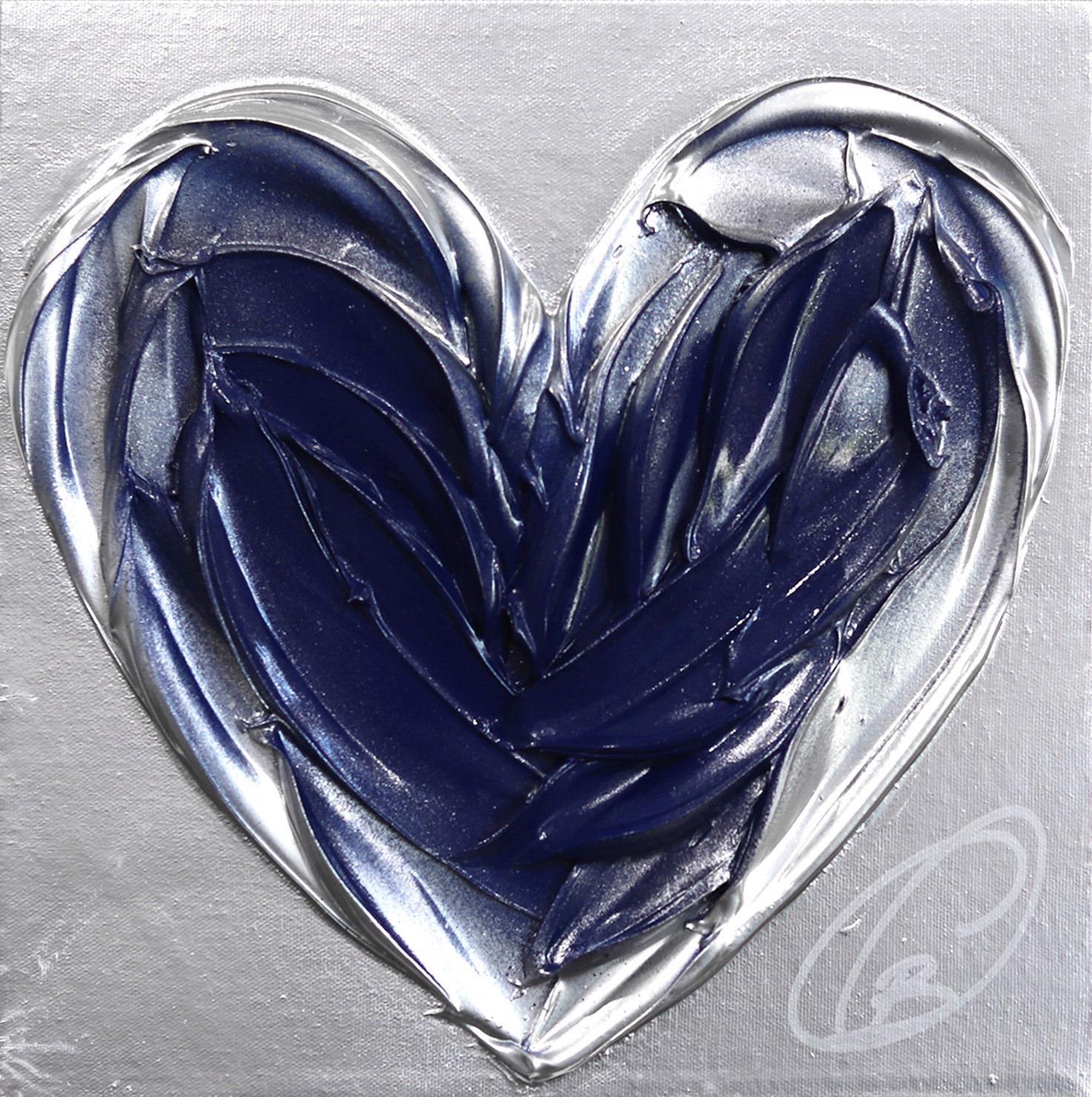 Blue Heart On Silver No. 1