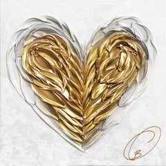 Gold Heart On White No. 5