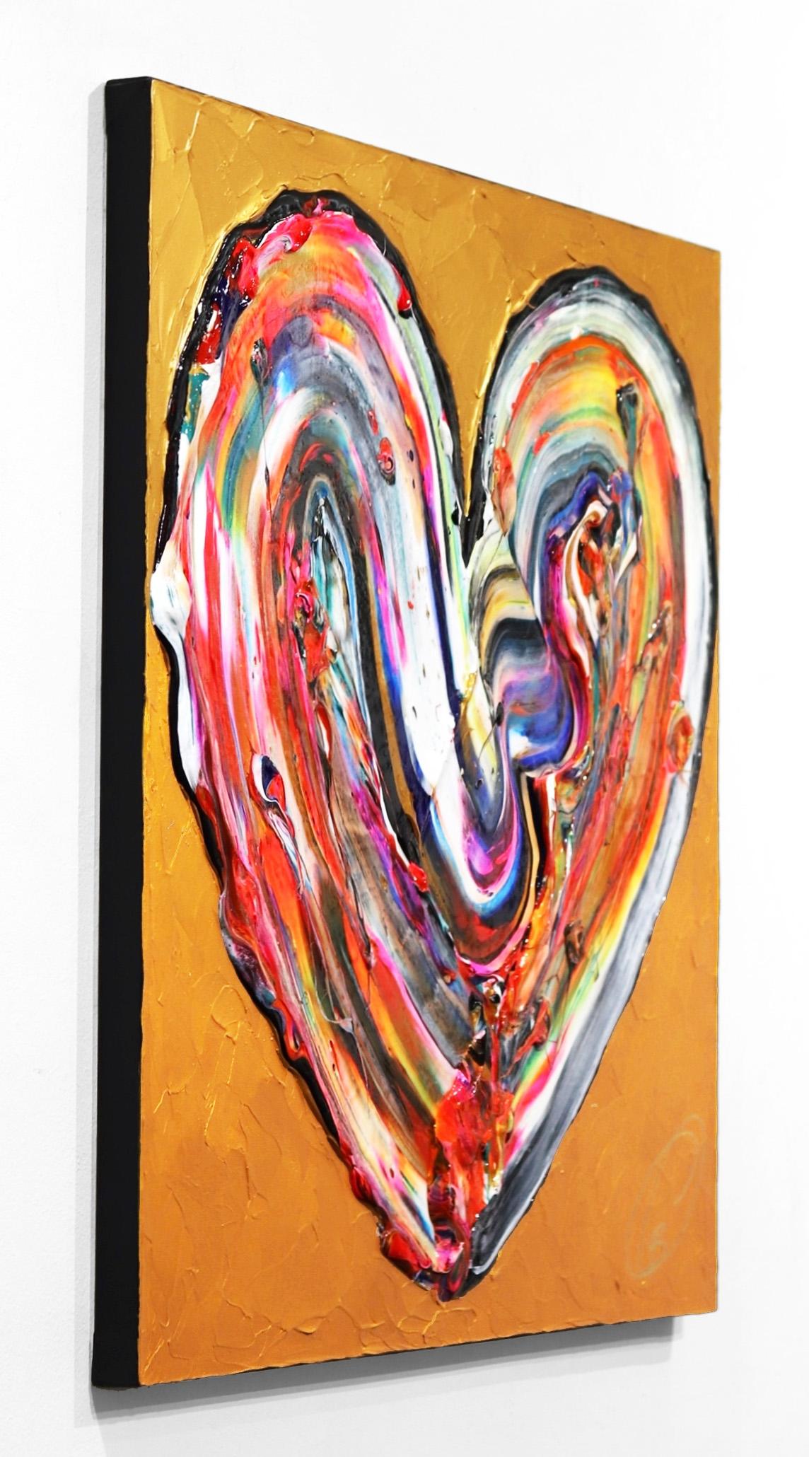 Vivir El Sueño - Impasto Pintura Gruesa Obra de Arte Original - Abstract Painting Naranja de Cynthia Coulombe Bégin