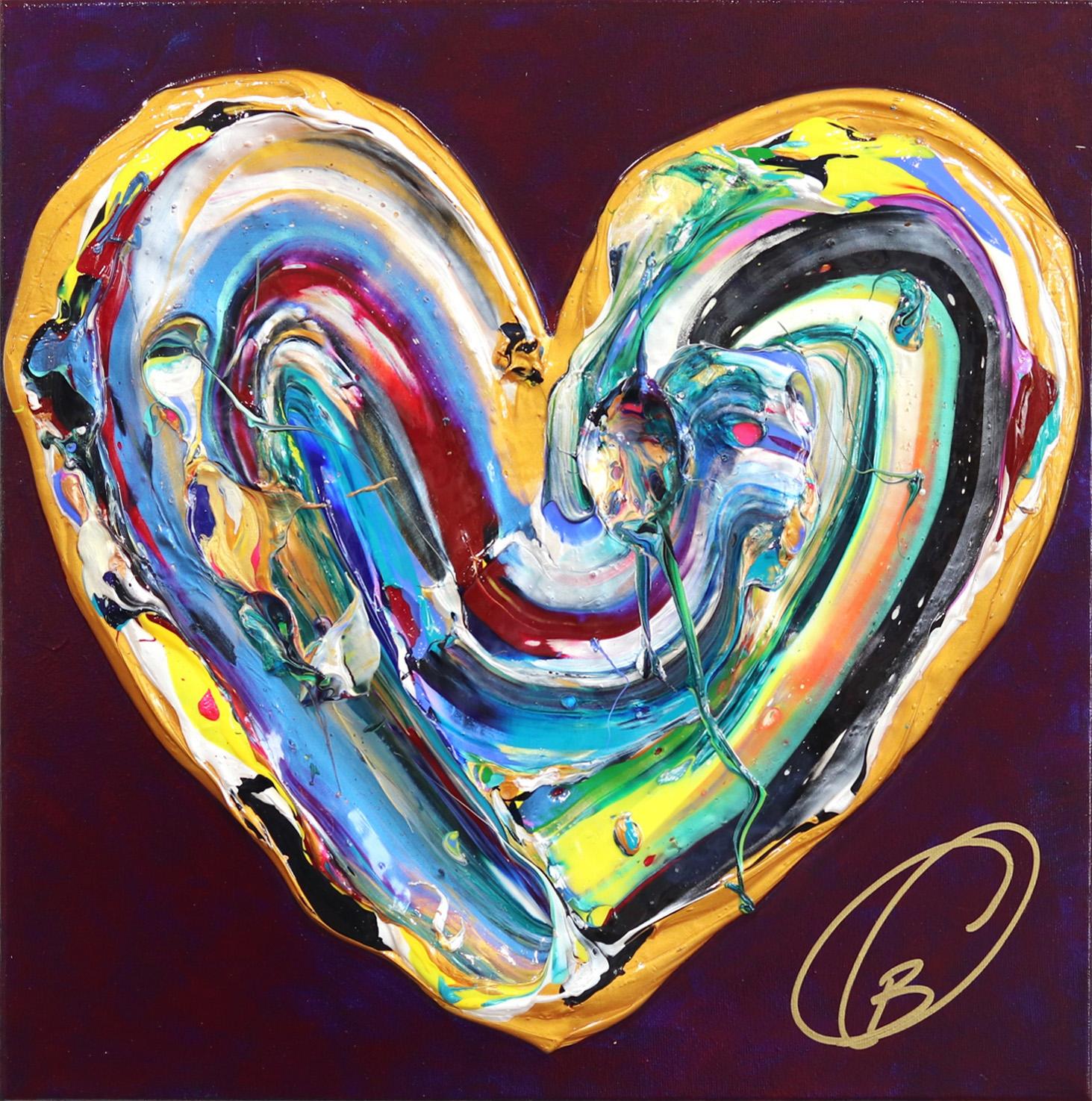Abstract Painting de Cynthia Coulombe Bégin - Amor Púrpura - Impasto Pintura Gruesa Obra de Arte Original