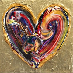Votre cœur est meilleur que l'or - Peinture épaisse d'origine - Art du cœur coloré