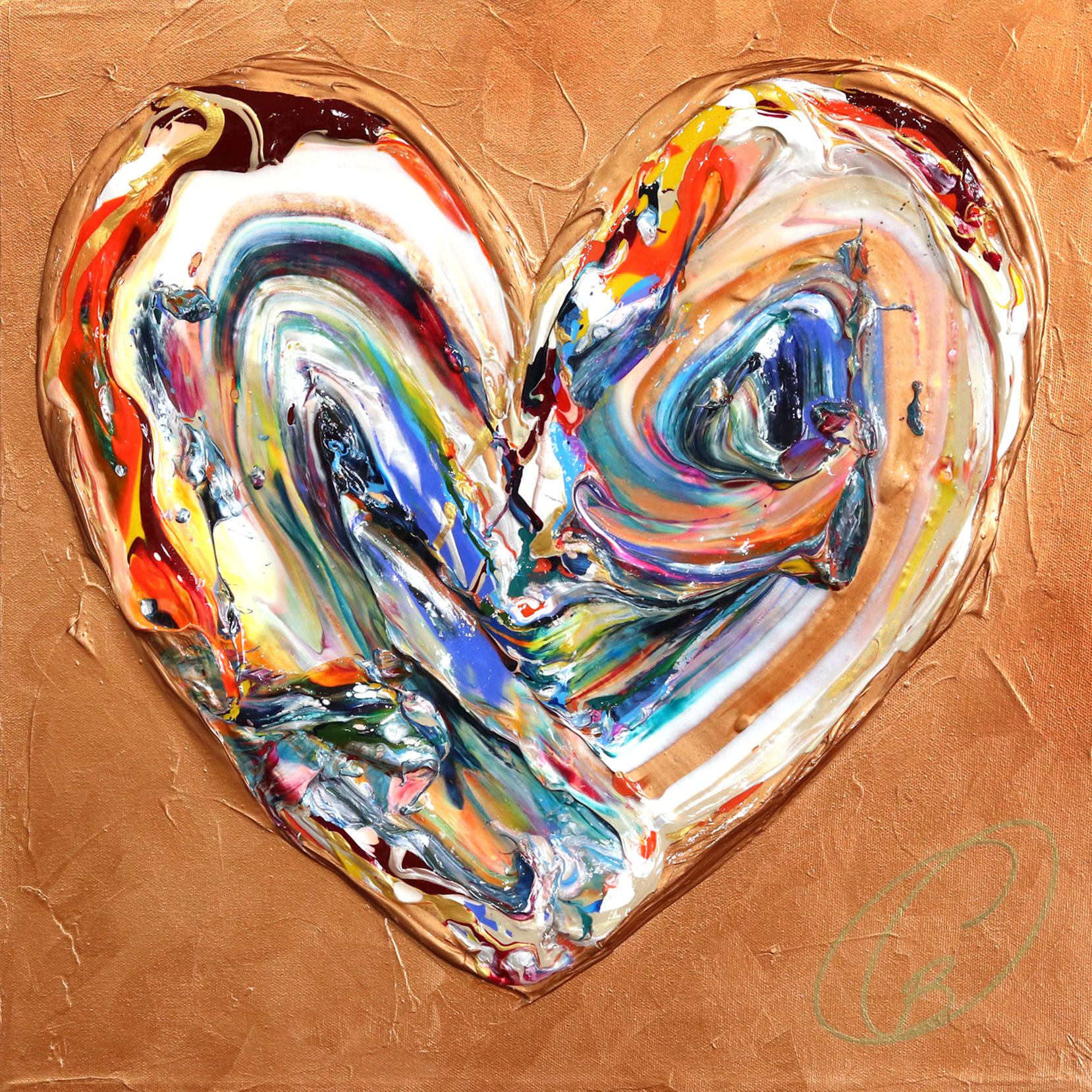 Cynthia Coulombe Bégin Figurative Painting - Beauty of the Heart - Impasto Pop Painting