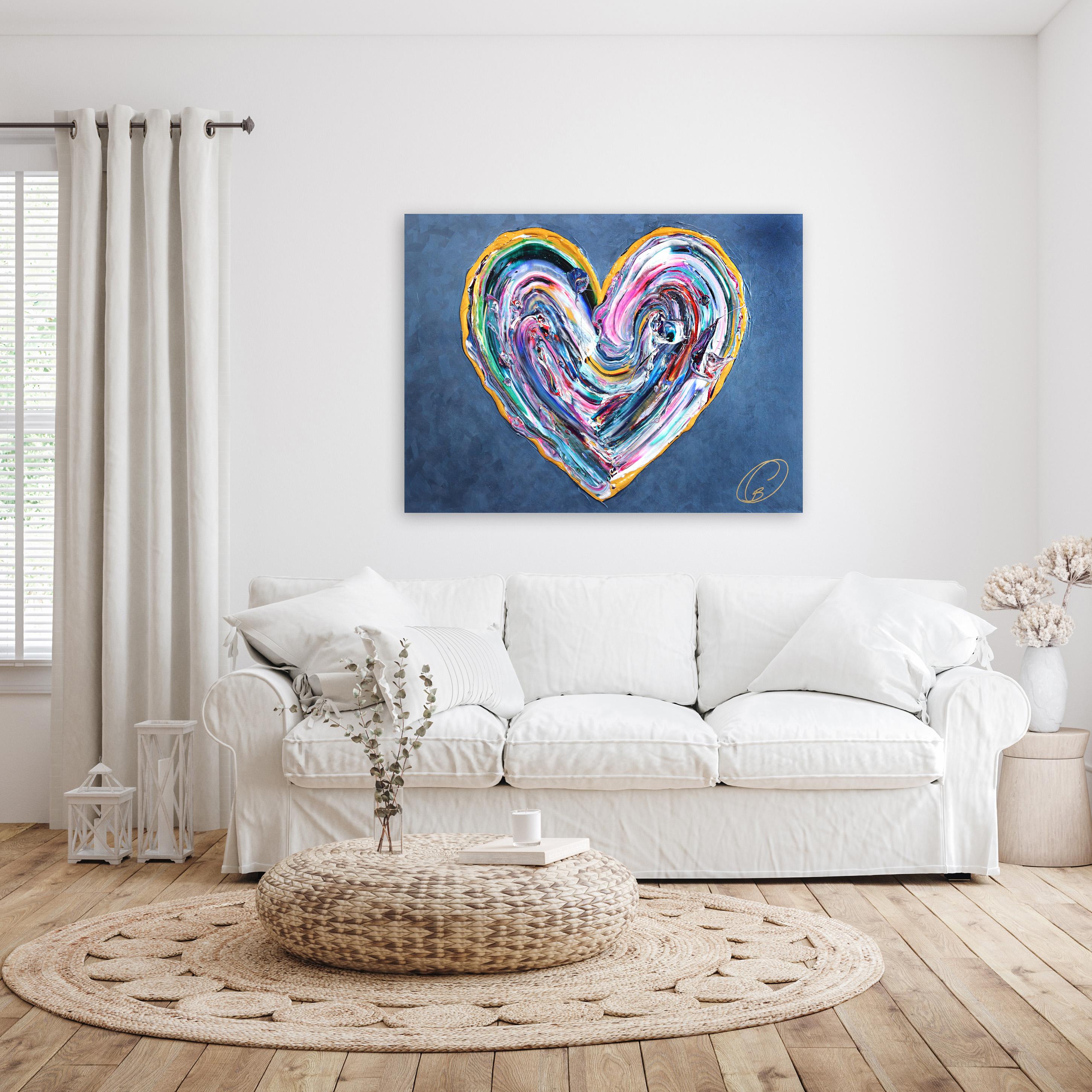 Dreamy Lover - Impasto Thick Paint Original Artwork - Painting by Cynthia Coulombe Bégin