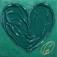 Cœur d'émeraude - Peinture épaisse d'origine - Impasto