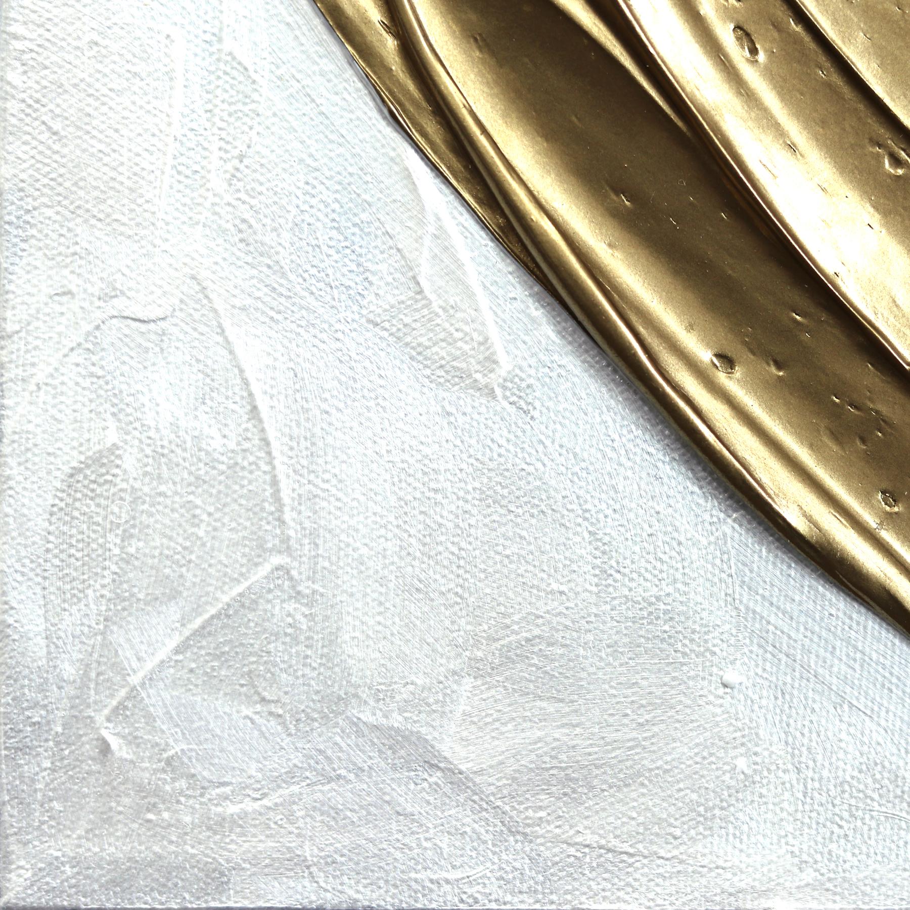 Gold Never Fades - Impasto Original Thick Paint Textured Heart Artwork on Canvas For Sale 6