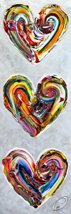 Good Vibes Forever - Colorful Textured Hearts - Original Love Expression
