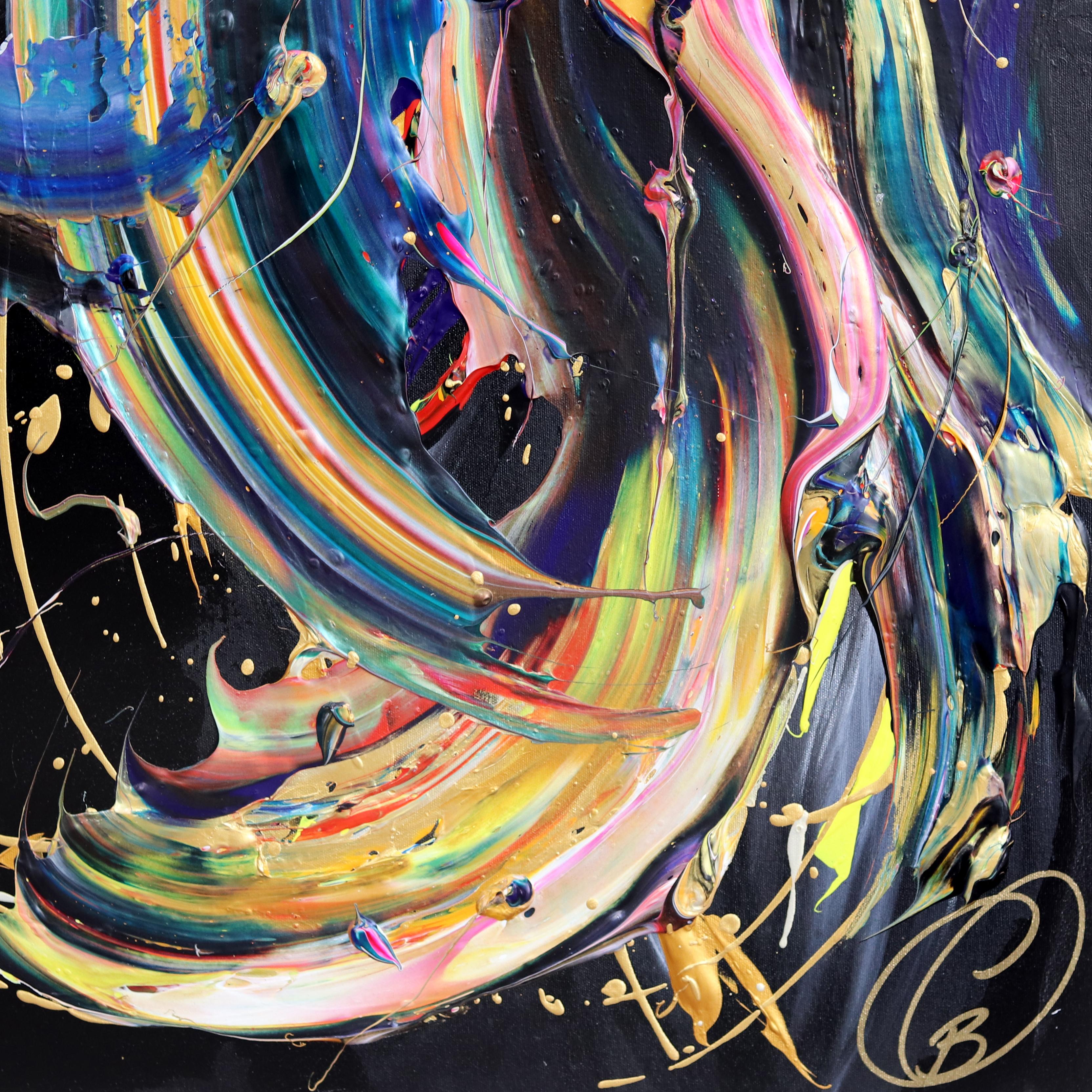 Imagina una noche - Impasto Pintura Gruesa Colorido Arte Figurativo Original en venta 3
