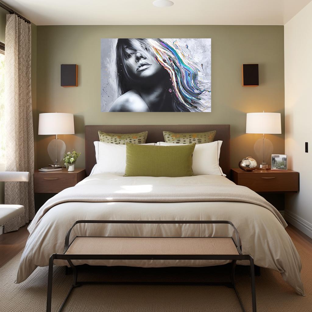 Imagina Si - Impasto Pintura Gruesa Original Plata Azul Púrpura Rosa Arte Figurativo en venta 1