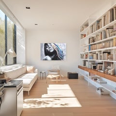 Imagine If - Impasto Thick Paint Original Silver Blue Purple Pink Figurative Art