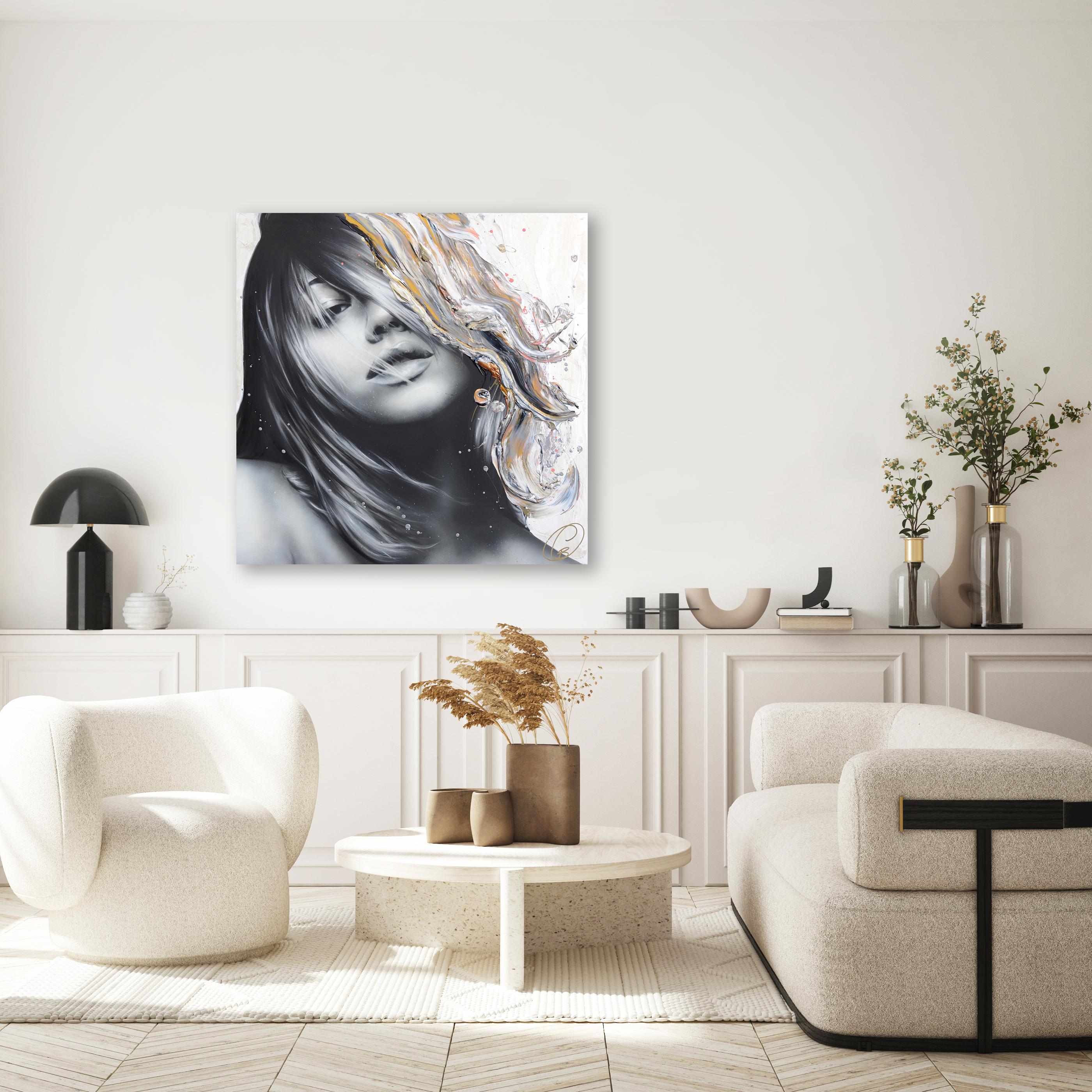 Imagina El Sueño - Impasto Pintura Gruesa Obra de Arte Original Retrato - Painting de Cynthia Coulombe Bégin