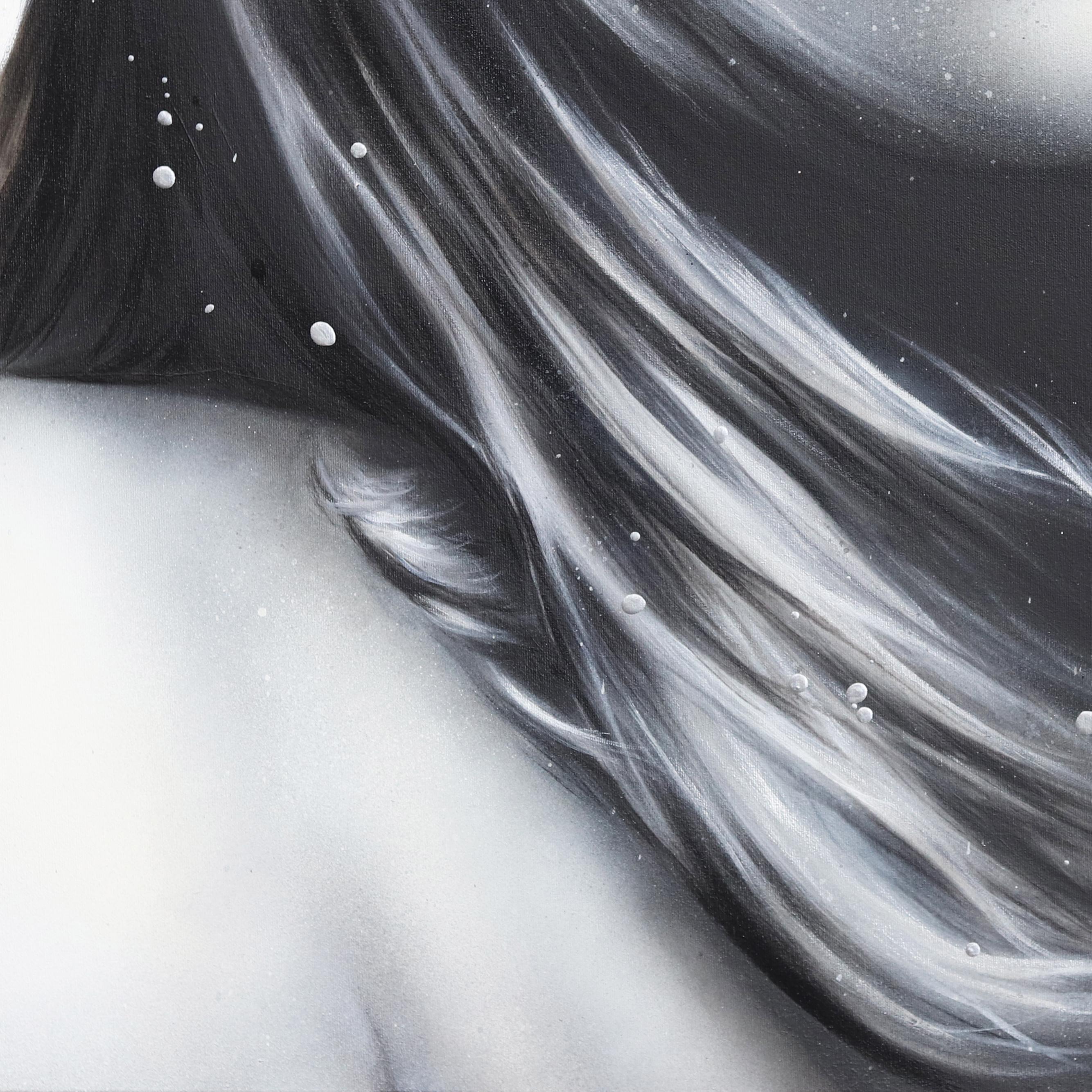 Imagina El Sueño - Impasto Pintura Gruesa Obra de Arte Original Retrato en venta 3