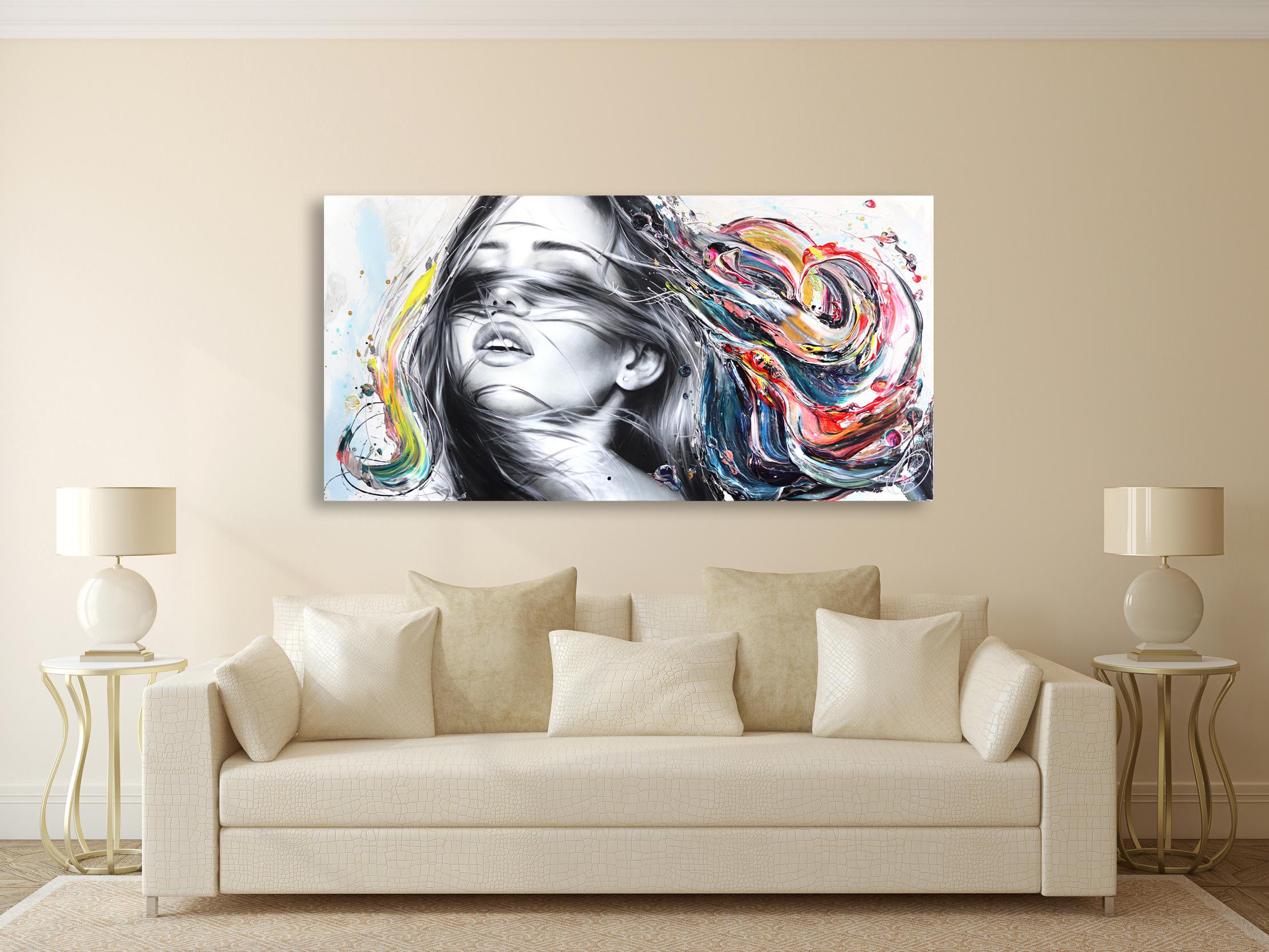 Imagine We Make It Happen - Impasto Pintura Gruesa Colorido Arte Figurativo Original - Painting de Cynthia Coulombe Bégin