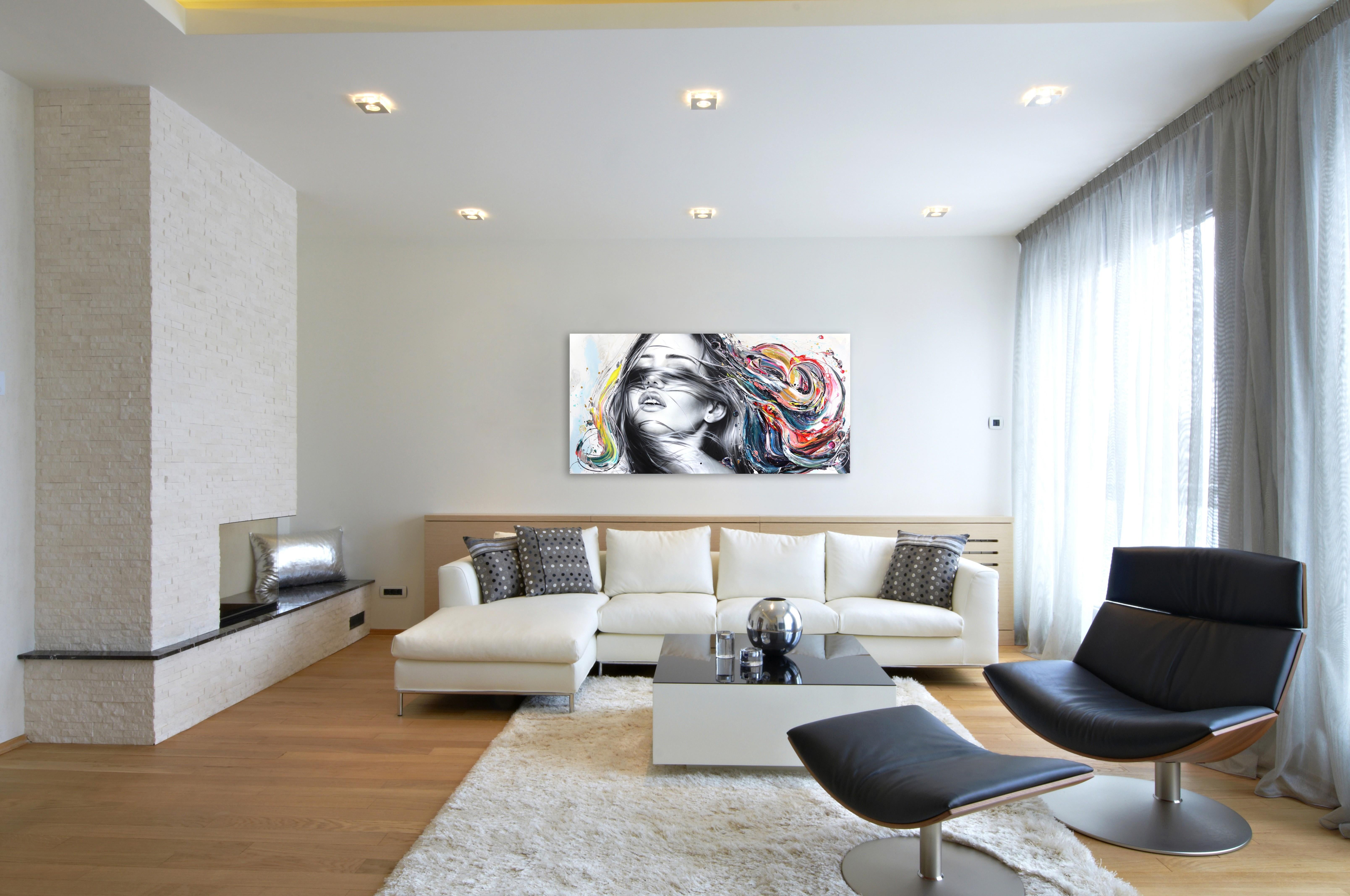 Imagine We Make It Happen - Impasto Pintura Gruesa Colorido Arte Figurativo Original en venta 1