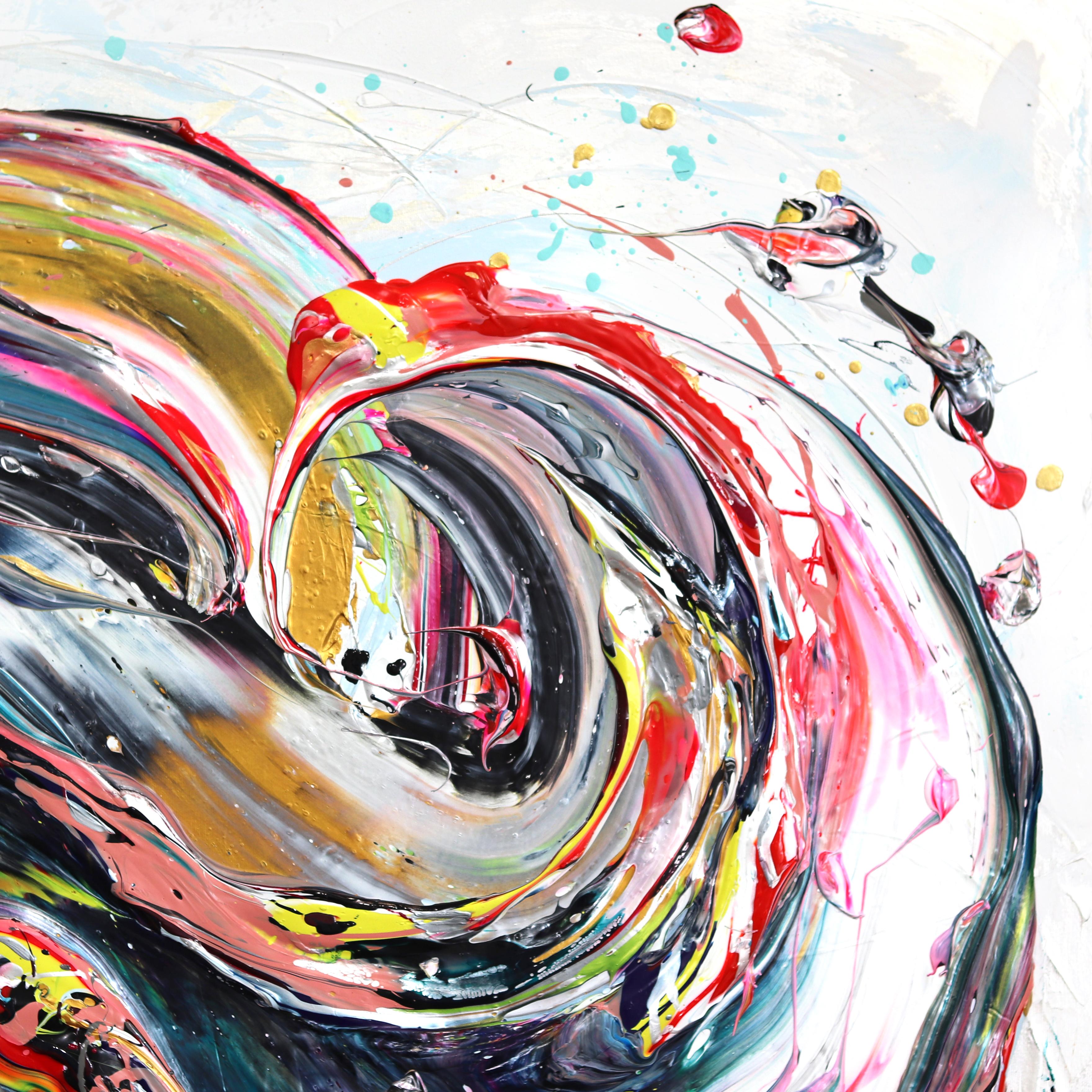 Imagine We Make It Happen - Impasto Pintura Gruesa Colorido Arte Figurativo Original en venta 2