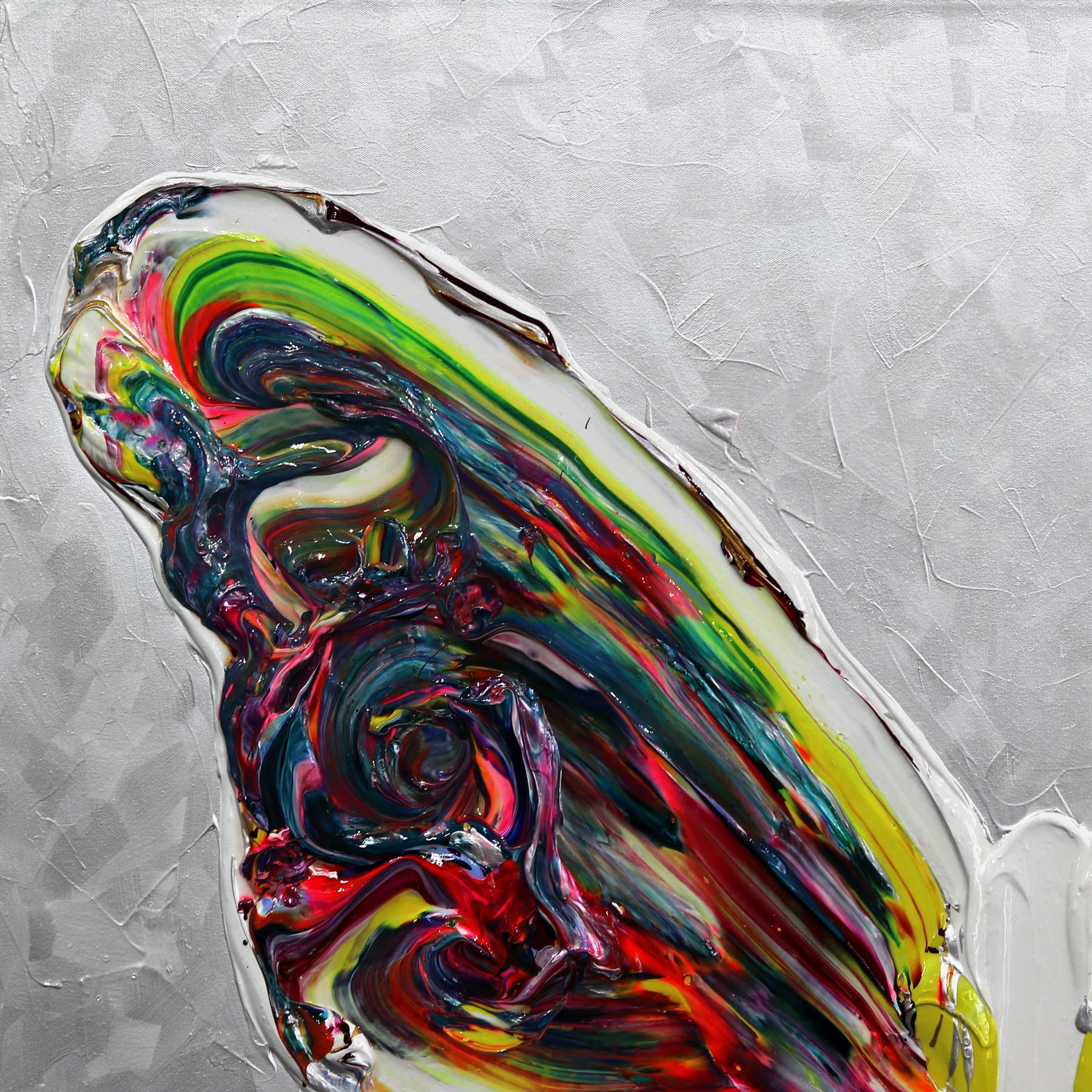 Le Nouveau Chemin - Impasto a vernice spessa, opera d'arte originale a forma di farfalla - Painting di Cynthia Coulombe Bégin