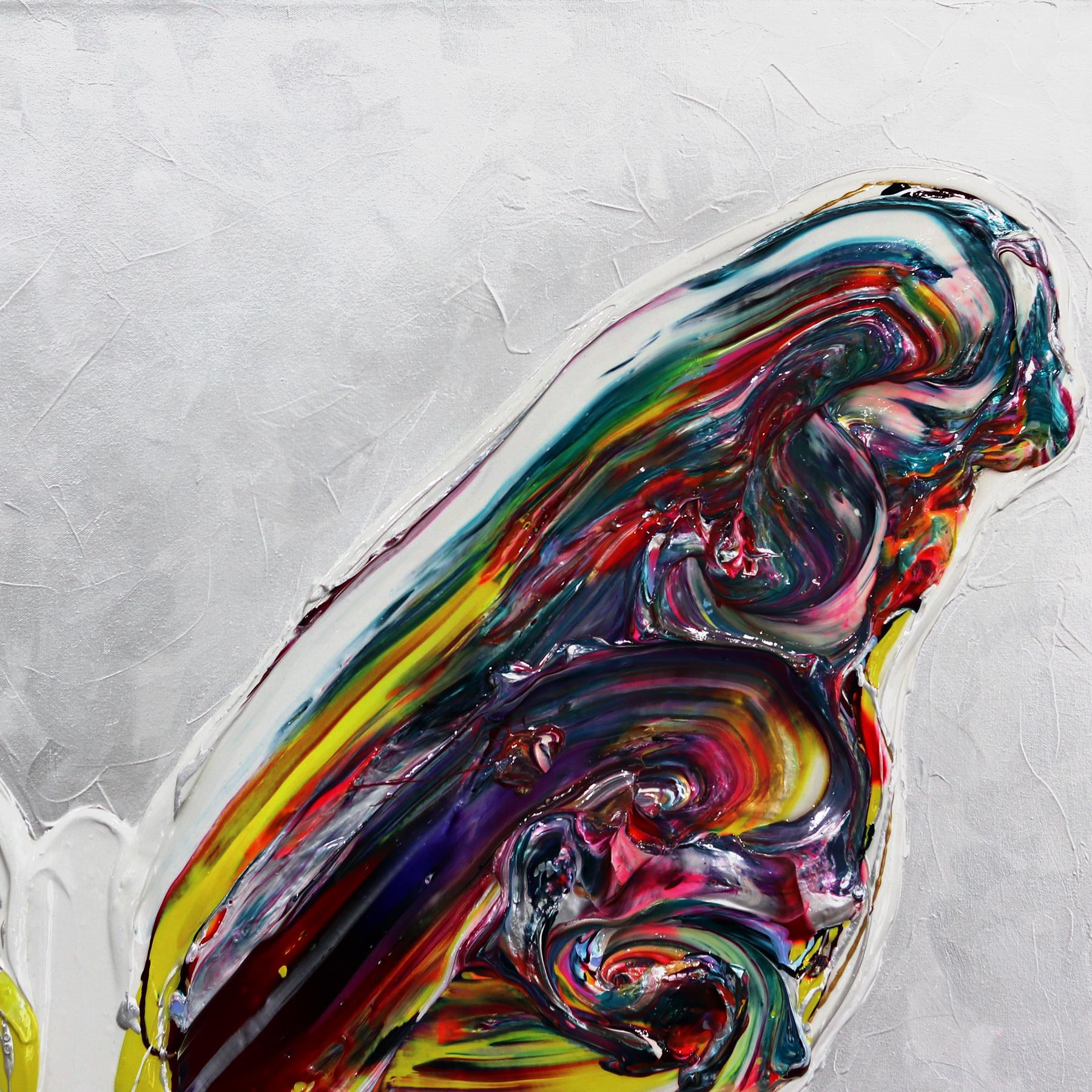 Le Nouveau Chemin - Impasto a vernice spessa, opera d'arte originale a forma di farfalla - Painting Contemporaneo di Cynthia Coulombe Bégin