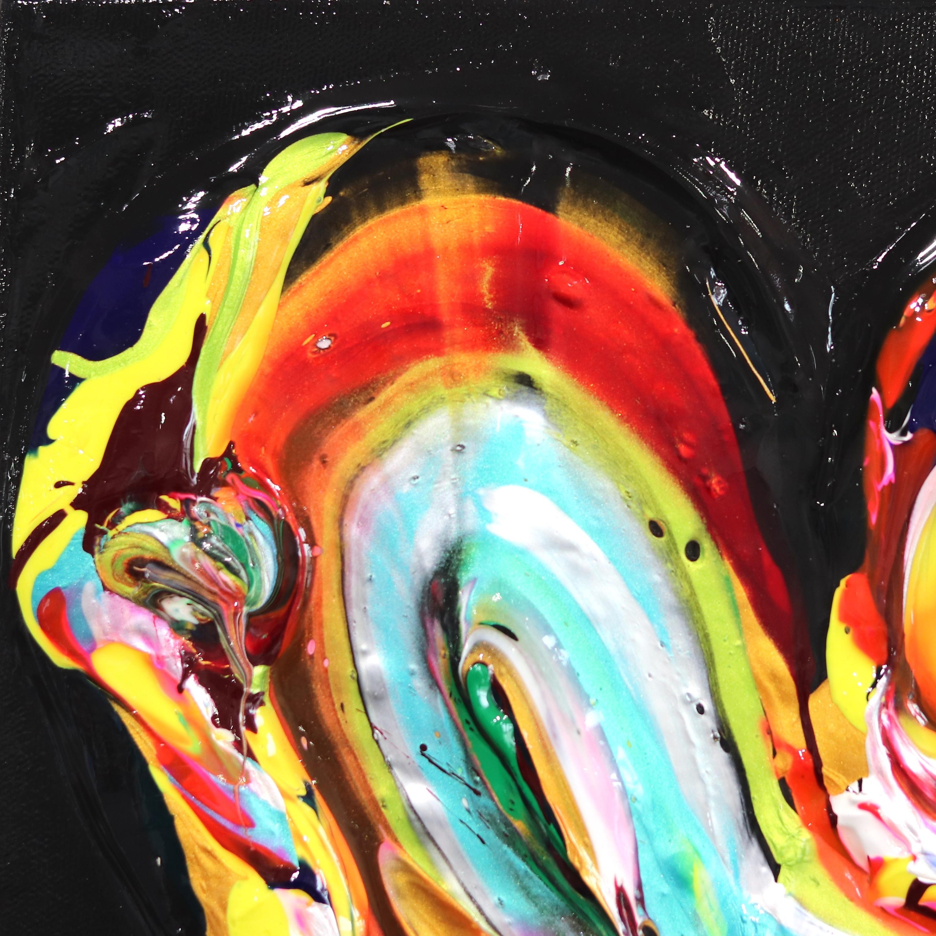Lovely Love - Impasto Thick Paint Original Artwork - Contemporain Painting par Cynthia Coulombe Bégin