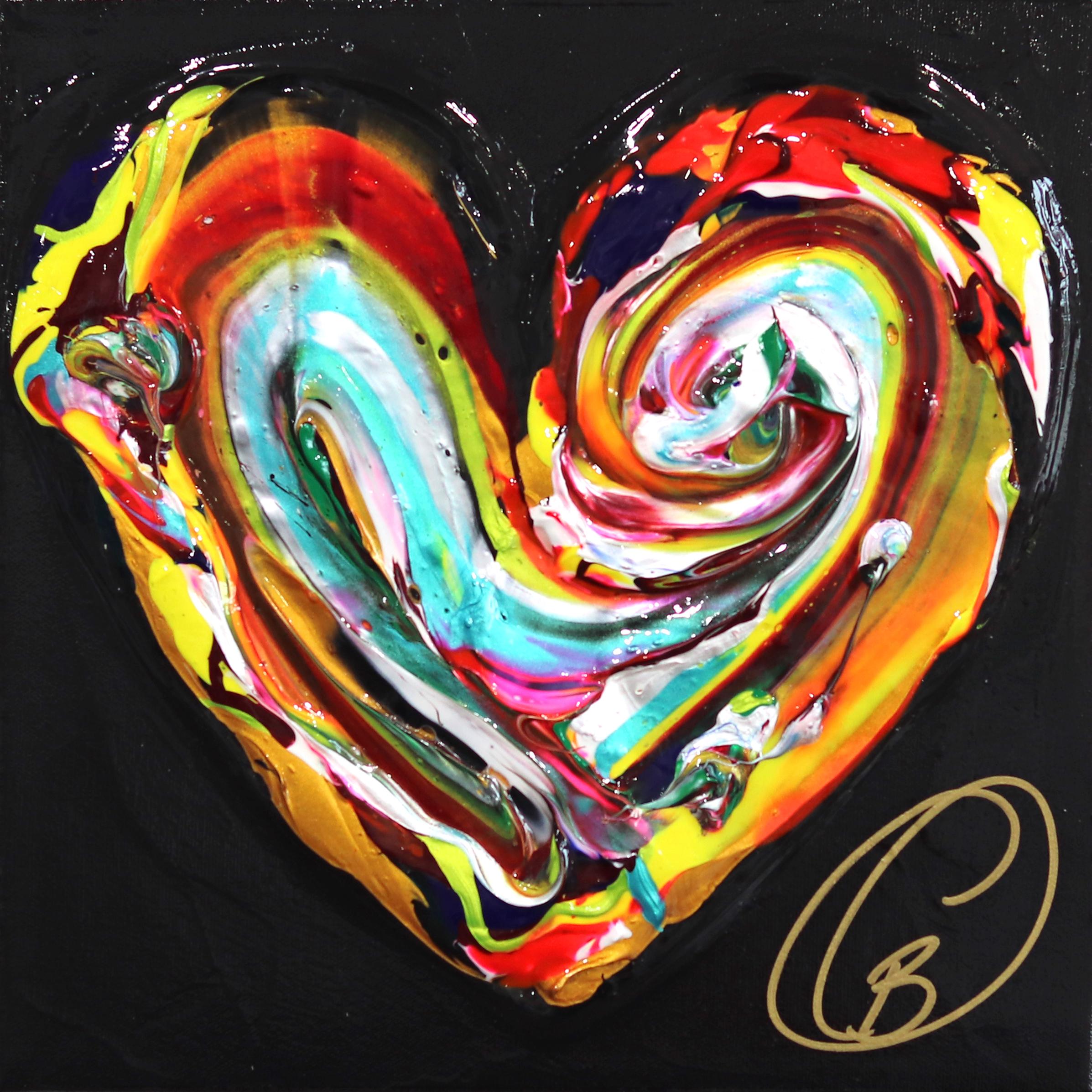 Abstract Painting Cynthia Coulombe Bégin - Lovely Love - Impasto Thick Paint Original Artwork
