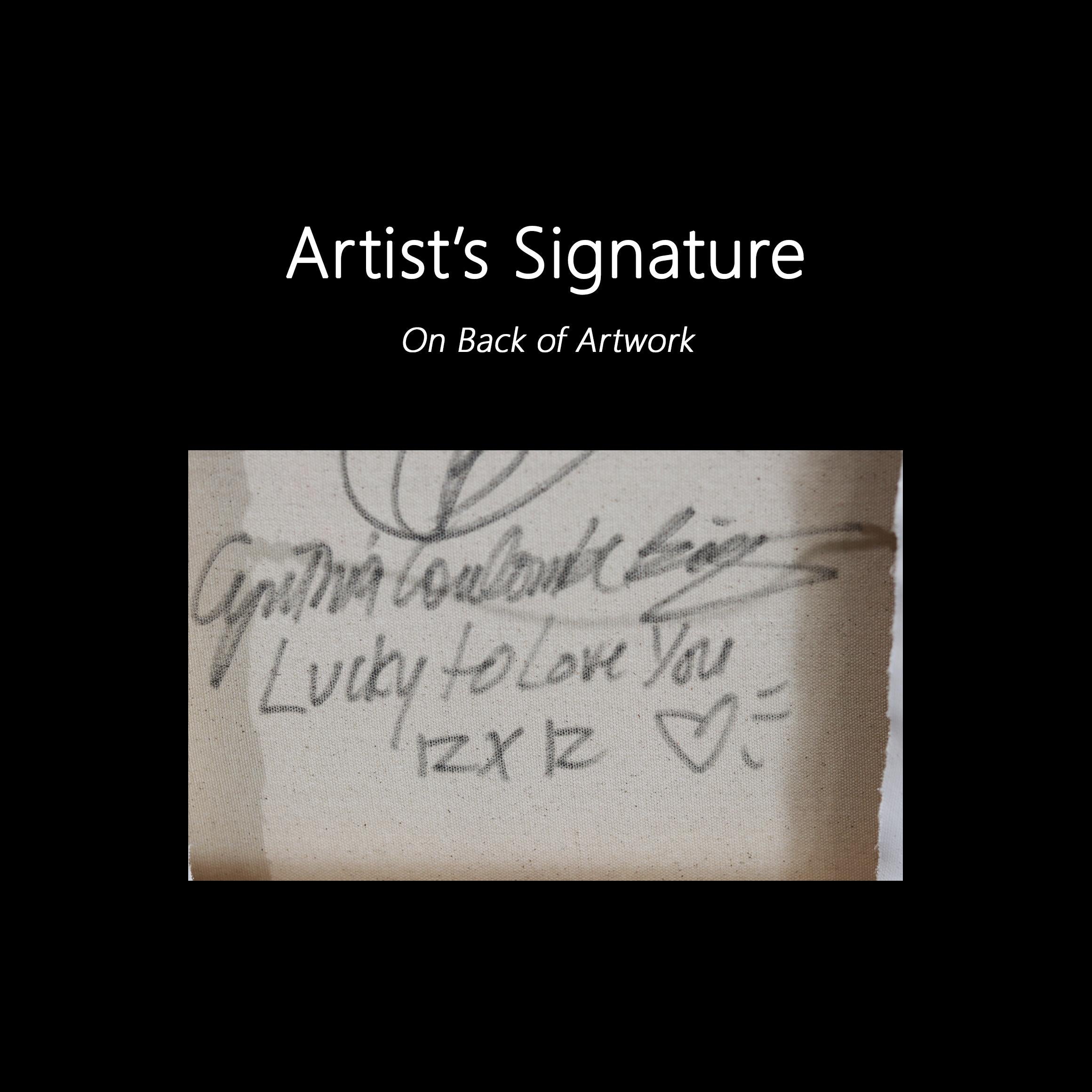 Lucky To Love You - Impasto Pintura Gruesa Obra de Arte Original en venta 5