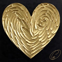 Magnificence 6 - Impasto Thick Paint Gold and Black Original Artwork