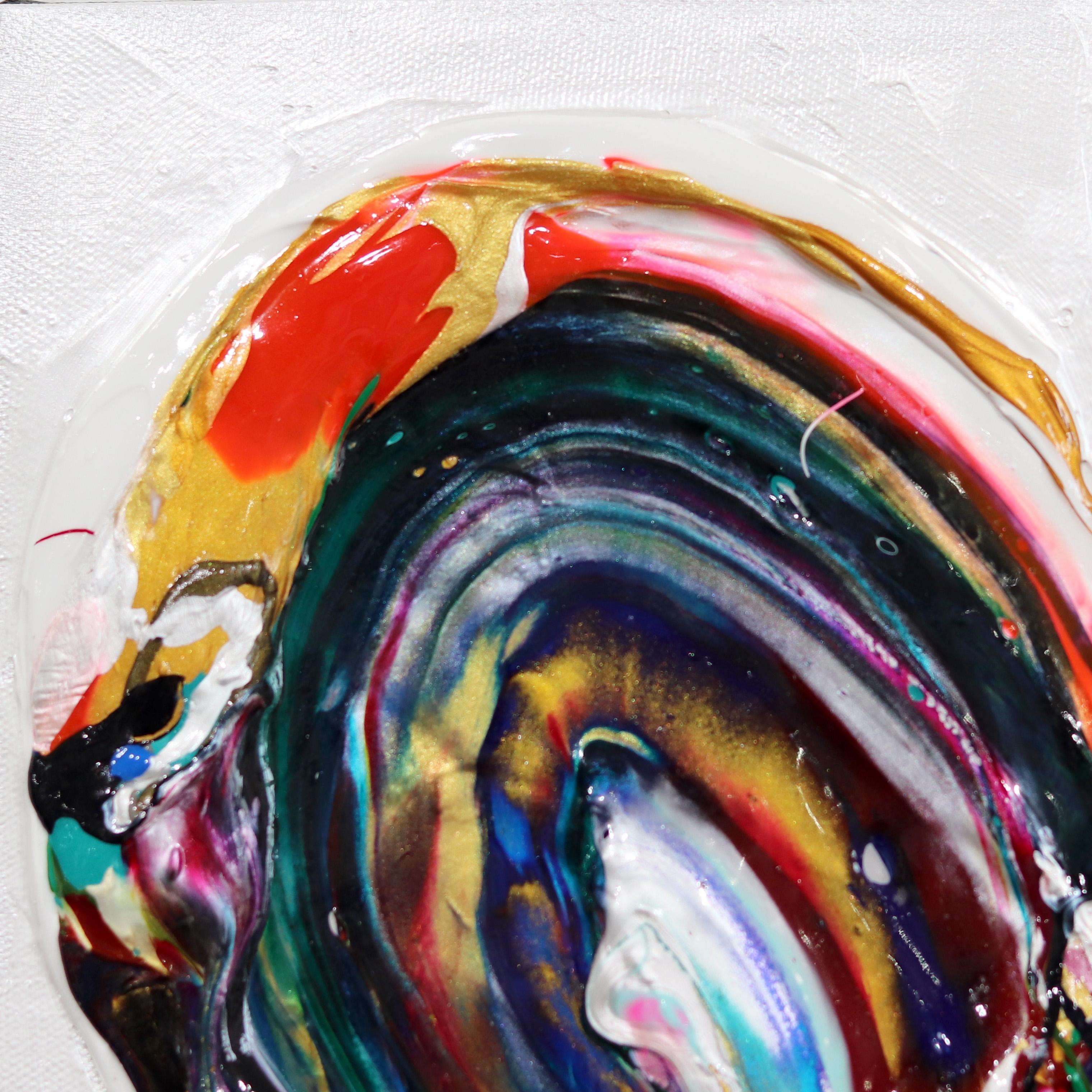 Mi Amor Hermoso - Impasto Pintura Gruesa Obra de Arte Original Corazón - Painting Contemporáneo de Cynthia Coulombe Bégin