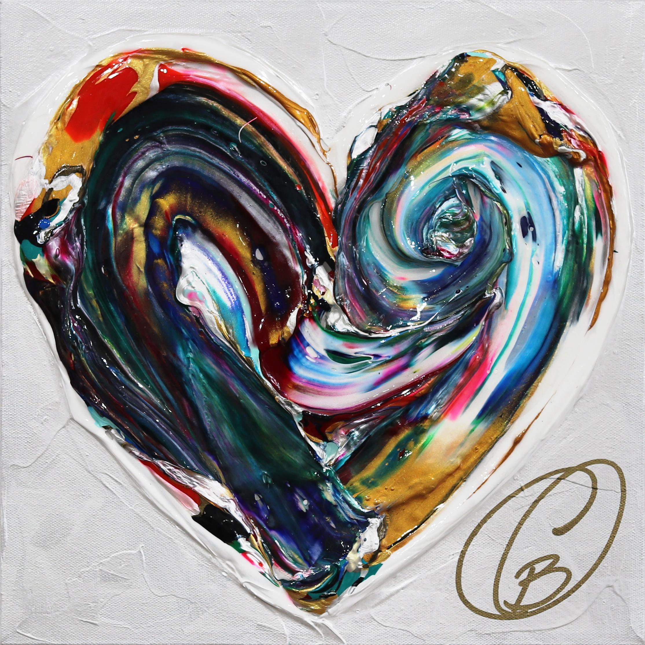 Abstract Painting de Cynthia Coulombe Bégin - Mi Amor Hermoso - Impasto Pintura Gruesa Obra de Arte Original Corazón