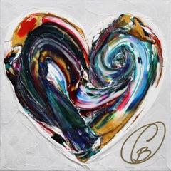 Il mio bellissimo amore - Opera d'arte originale a cuore con pittura a dispersione