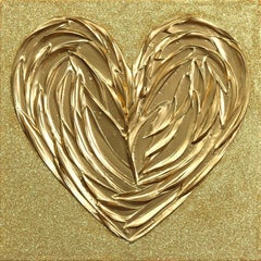 Coeur d'amour en or brillant