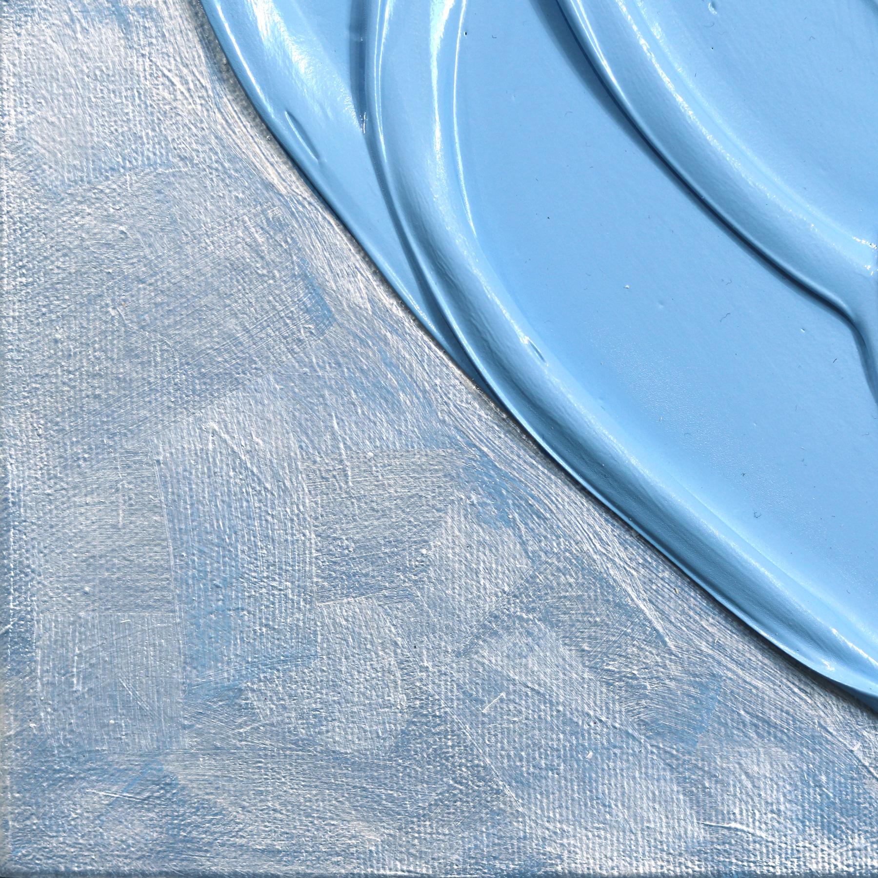 The Gentle Heart - Impasto Thick Paint Original Blue Textured Heart Artwork For Sale 3
